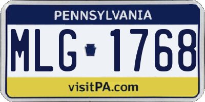 PA license plate MLG1768