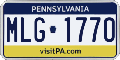 PA license plate MLG1770