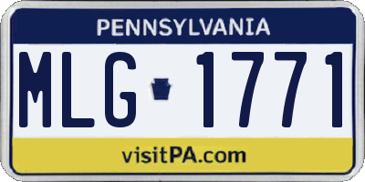 PA license plate MLG1771