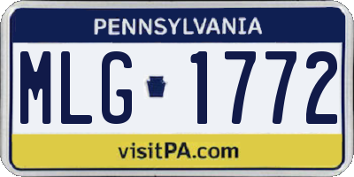 PA license plate MLG1772