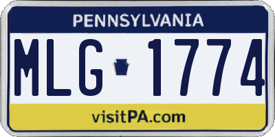 PA license plate MLG1774