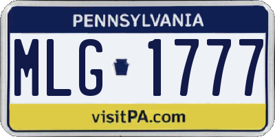 PA license plate MLG1777