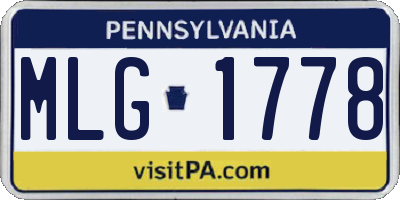 PA license plate MLG1778