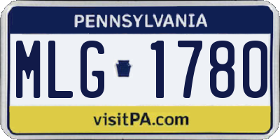 PA license plate MLG1780