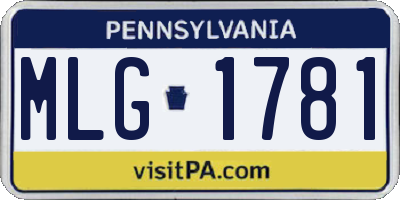 PA license plate MLG1781