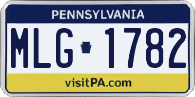 PA license plate MLG1782
