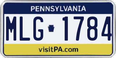 PA license plate MLG1784