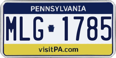PA license plate MLG1785
