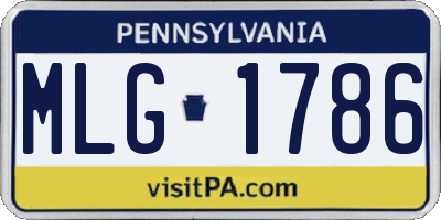 PA license plate MLG1786