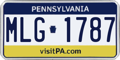 PA license plate MLG1787