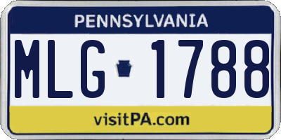 PA license plate MLG1788