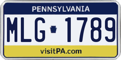PA license plate MLG1789