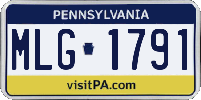 PA license plate MLG1791