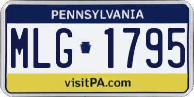 PA license plate MLG1795