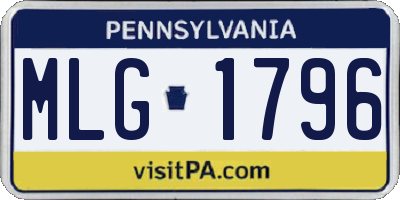 PA license plate MLG1796