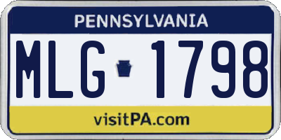 PA license plate MLG1798