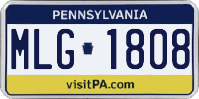 PA license plate MLG1808