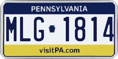 PA license plate MLG1814