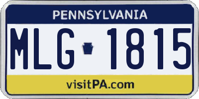 PA license plate MLG1815