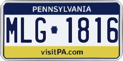 PA license plate MLG1816