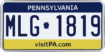 PA license plate MLG1819