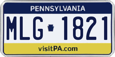 PA license plate MLG1821