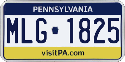PA license plate MLG1825