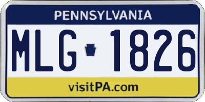 PA license plate MLG1826