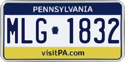 PA license plate MLG1832