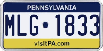 PA license plate MLG1833
