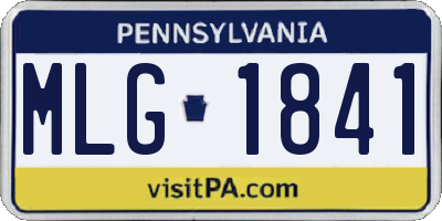 PA license plate MLG1841