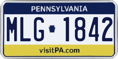 PA license plate MLG1842