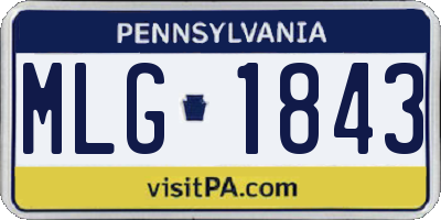 PA license plate MLG1843