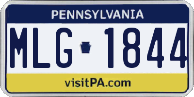 PA license plate MLG1844