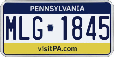 PA license plate MLG1845
