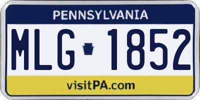 PA license plate MLG1852