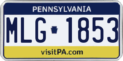 PA license plate MLG1853