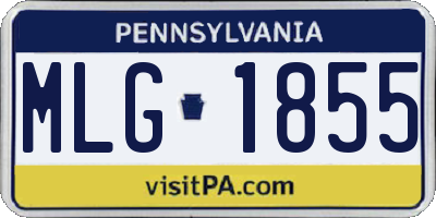 PA license plate MLG1855