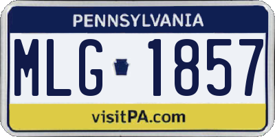 PA license plate MLG1857