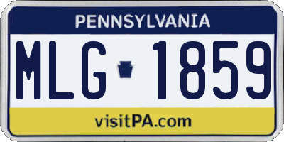 PA license plate MLG1859
