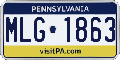 PA license plate MLG1863