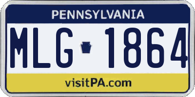 PA license plate MLG1864