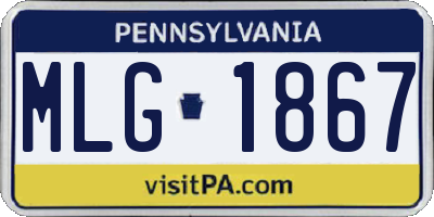 PA license plate MLG1867