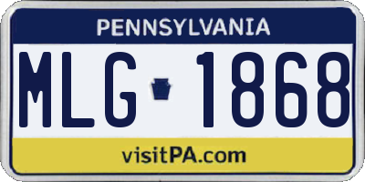 PA license plate MLG1868