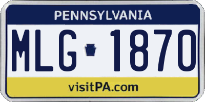 PA license plate MLG1870