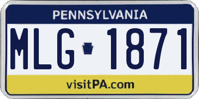 PA license plate MLG1871
