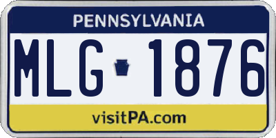 PA license plate MLG1876