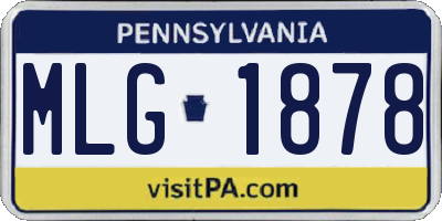 PA license plate MLG1878