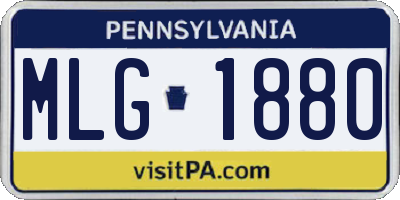 PA license plate MLG1880