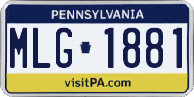 PA license plate MLG1881